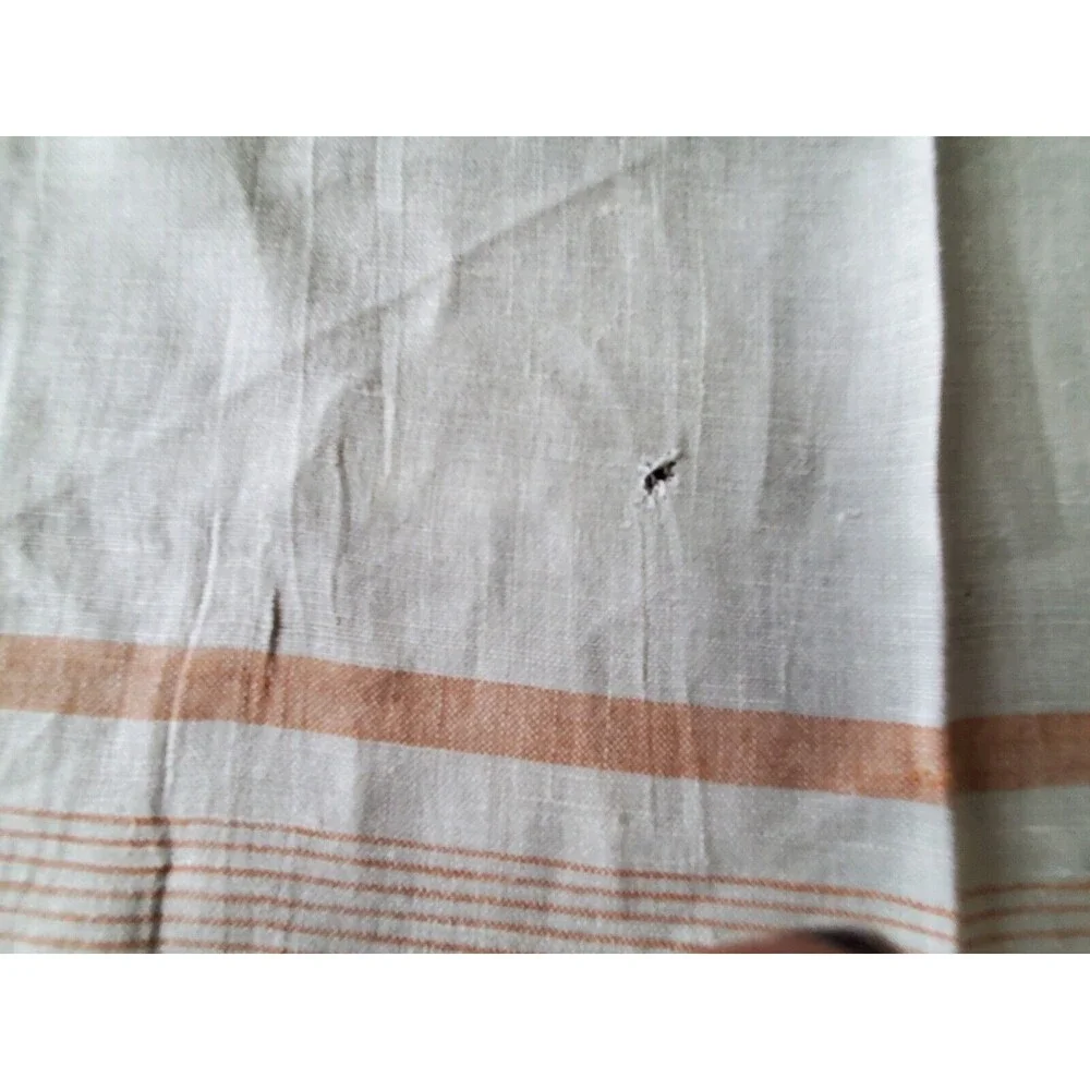 Table Cloth Vintage 44 x 42 Cream and Brownish Farm House Style